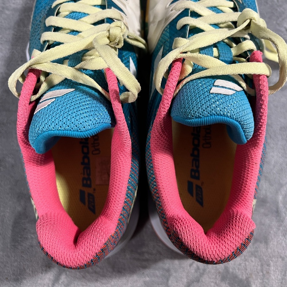 Babolat Jet Mach II Tennis Pickleball Shoes Womens 8 Blue Turquoise Sneakers - Picture 9 of 10